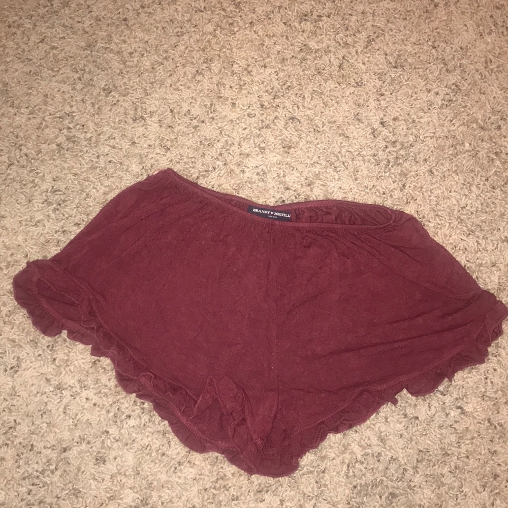 Brandy Melville maroon flowy shorts- one size